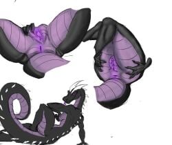 anthro dragon ender_dragon female jenghck pussy scalie spikes vulva white_background