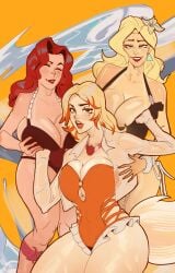 2d ass background big_ass big_breasts bikini bikini_top black_widow_(marvel_rivals) clothed clothed_female dagger_(marvel_rivals) female legs marvel marvel_rivals narim-art white_fox_(marvel_rivals)