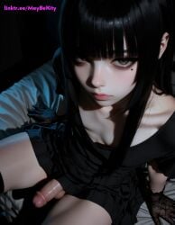 1boy ai_generated balls dress femboy goth goth_boy otoko_no_ko penis solo trap yaoi