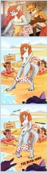 assisted_exposure beach brief_boxers clothing comic embarrassed female furry hi_res humiliation j-lia_(artist) male nude panties rubella_the_worgen seaside text underwear zorro