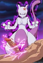 1boy ai_generated blood blood_splatter erection mewtwo penis pokemon pokemon_(species) pokemon_rgby psychic psychic_powers