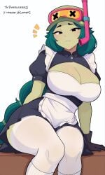 1girls ai_generated alli_(brawl_stars) brawl_stars breasts looking_at_viewer smile solo white_background