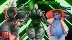 3girls artist_name artist_signature big_breasts breasts christianity dialogue eldar femal glowing glowing_eyes huge_breasts kein_wal large_breasts meme monster_girl necron public_domain religion robot robot_girl seductive seductive_eyes seductive_look seductive_smile showing_breasts tagme tau text warhammer_(franchise) warhammer_40k watermark