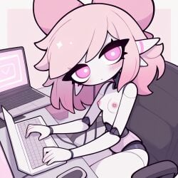 ai_generated body_white metal metallic_body original_character pink_eyes pink_hair robot robot_girl robot_humanoid simulator simultaneous simultaneous_orgasms waifu waifu_night