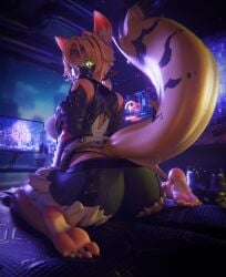 1girls 3d big_breasts mask pulchra_(zenless_zone_zero) pulchra_fellini tail zenless_zone_zero zynox