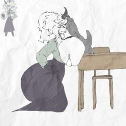 1female 1girl1boy big_boobs dick fundamental_paper_education ice miss_grace_(fundamental_paper_education) paizuri penis_on_face sex