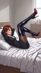 ai_generated aunt_cass big_hero_6 latex_boots mini_dress pantyhose
