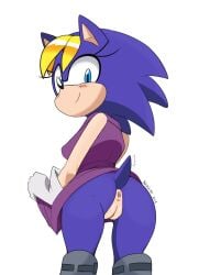 anus ass bernadette_hedgehog blonde_female blonde_hair blue_eyes blue_fur blush colorized_edit dress furry gloves hedgehog kayla-na looking_at_viewer mobian_(species) purple_dress pussy smiling_at_viewer sonic_(series) sonic_the_hedgehog_(archie) sonic_the_hedgehog_(comics) sonic_the_hedgehog_(series) tail third-party_edit