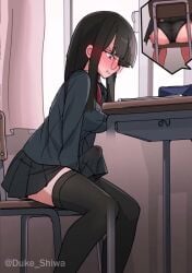1futa 2d 2d_animation animated artist_name ass big_ass black_hair boner clothed clothing cum cum_in_clothes cum_through_clothes cumshot duke_shiwa ejaculation erection erection_under_clothes erection_under_skirt futa_only futanari glasses hands-free handsfree_ejaculation large_ass longer_than_30_seconds panties pleasure_face school school_desk school_uniform schoolgirl shiwa_kou skirt sound tagme thighhighs video