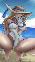 1girl 1girls artist_name artist_signature artist_upload beach beach_background big_boobs big_breasts blonde blonde-haired_female blonde_female blonde_hair blue_eyes earrings emma_frost emma_frost_(marvel_rivals) feet feet_fetish fellatio_face fellatio_gesture female female_focus female_human female_only foot_fetish hat hat_ribbon inkblinkz large_breasts legs legs_apart makeup marvel marvel_comics marvel_rivals necklace one-piece_swimsuit painted_nails painted_toenails patreon patreon_artist patreon_username self_upload solo solo_female solo_focus spreading spreading_legs sun_hat swimsuit toes water watermark