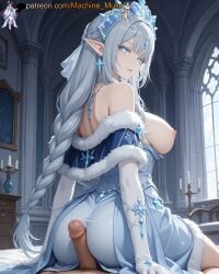 1girl 1girls adult adult_female ai_generated archon ass back_view bare_shoulders big_ass big_breasts blue_eyes boobs booty braid braided_hair breasts bust busty busty_female busty_girl butt buttjob cock crystal dick earrings elbow_gloves elf elf_ears elf_female elf_girl empress fatui female female_on_male first_person_view from_behind fur_trim genshin_impact girl girl_on_top gloves goddess headdress ice large_breasts light_blue_eyes long_hair machine_muse male_pov mature mature_body mature_female mihoyo nipples penis penis_on_ass platinum_blonde_hair pointy_ears pov pov_male queen rear_view royal russian russian_female sexy sexy_body silver_hair snezhnaya_girls solo_focus tits tsaritsa_(genshin_impact) uncensored watermark