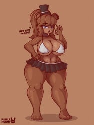 animatronic_female bear_ears big_breasts blue_eyes brown_body fazclaire's fazclaire's_nightclub five_nights_at_freddy's freddy_(fnaf) freddy_fazbear frenni_(cryptia) frenni_fazclaire furry robot_girl thicc