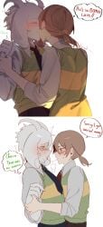 2d arms_held artist_request asriel_dreemurr blushing chara crying domination french_kissing kissing rough_kiss saliva_string saliva_trail undertale