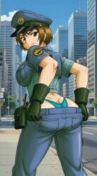 ai_generated big_ass big_booty big_butt capcom jill_valentine pulling_down_pants resident_evil showing_ass showing_off_ass tagme thong video
