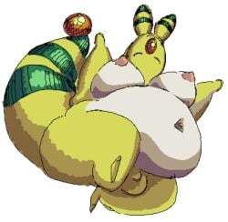 ampharos balls big_breasts breasts eyes_closed fat female futanari game_freak huge_belly molelogic nintendo penis pokemon pokemon_(species) video_games