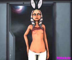 1girls 3d ahsoka_tano bunny_ears choker clone_wars kinkydeity looking_at_viewer source_filmmaker star_wars tagme text togruta