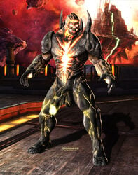 1boy 3d 3d_(artwork) balls cum cum_drip dark_kahn darkseid dc demon edit golem humanoid_penis male male_only mmoboys mmoboys_(artist) monster mortal_kombat mortal_kombat_vs._dc_universe photoshop shao_kahn skull solo standing testicles the_new_gods