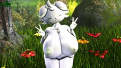 1girls 3d anthro anthrofied areolae bent_over big_breasts big_nipples closed_eyes cum cum_on_breasts cum_on_face double_v espurr facial feline female female_only flower furry grass grey_fur huge_breasts hyper hyper_breasts large_breasts nintendo nipples nude outdoors pokemon pokemon_xy pose rgtdwtbr rock smile solo source_filmmaker source_request standing text thick_thighs tree watermark wide_hips yellow_nipples yellow_skin