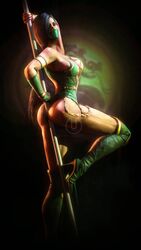 1girls 3d apple_butt ass assassin banskinator big_breasts black_hair breasts bust busty cleavage cleavage_cutout dark-skinned_female dark_skin female female_focus female_only green_leotard green_mask heels huge_ass jade_(mk9) jade_(mortal_kombat) large_breasts legs long_hair mask masked_female mortal_kombat mortal_kombat_(2011) pole pole_dancing ponytail pose posing presenting skimpy skimpy_clothes solo thick thick_legs thick_thighs thighs thong_leotard urbanator voluptuous wide_hips