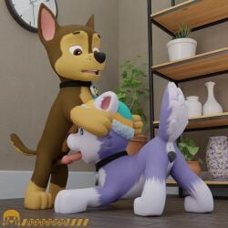 chase (paw patrol) from nickelodeon by unknowndata (artist)