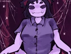 1girls 2d 2d_(artwork) 2d_animation alternate_version_at_source animated animated_gif animation anthro anthro_only bare_breasts big_breasts black_hair breast_focus breasts breasts_focus breasts_out breasts_out_of_clothes breasts_popping_out breasts_rip_destruction busty chest collared_shirt curvaceous curvy curvy_female curvy_figure exposed_breasts female female_focus female_only gif hair_ribbon huge_breasts humanoid large_breasts lashsleeper leanne_crow_breasts_popping_out meme meme_reference muffet purple_body purple_hair purple_skin ribbon rotoscoping shitpost short smile smiling solo solo_female solo_focus spider spider_girl spider_humanoid spiders tagme toby_fox undertale undertale_(series) voluptuous voluptuous_female