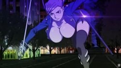 awashima_seri breasts huge_breasts k_(anime) large_breasts open_clothes shine sword uniform