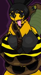 anthro bee bra haydee~_(artist) huge_breasts hypnosis mind_control snake spiral_eyes