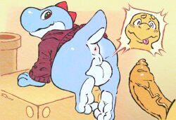 2boys all_fours anthro anus ass backsack balls barefoot big_balls big_bottom big_butt big_penis block blue_body bottomless clothed clothing countershade_butt countershade_face countershade_feet countershade_paws countershade_tail countershading curved_penis dinosaur duo erection eyebrows feet foreskin furry furry_male furry_only gay genitals glistening glistening_butt glistening_genitalia glistening_penis head_spikes hi_res huge_balls huge_cock imminent_anal imminent_sex inviting inviting_to_anal inviting_to_sex koopa leaning_over_object long_foreskin looking_at_another looking_back looking_back_at_another male male/male mario_(series) mostly_offscreen_male multicolored_body nintendo offscreen_male overweight overweight_male paws penis pink_anus pipe prehistoric_species presenting presenting_balls presenting_hindquarters puffy_anus raised_eyebrows raised_tail reaction_shot rear_view reptile scalie shocked signature simple_background smile spikes spikes_(anatomy) spooky_dune sweater sweater_only tail tongue tongue_out topwear topwear_only turtle two_tone_body uncircumcised vein veiny_penis yaoi yoshi