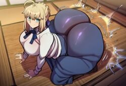 1girls ai_generated ass ass_clapping breasts curvaceous_female curvaceous_figure curvy curvy_female curvy_figure fate/stay_night fate/zero fate_(series) female female_focus female_only huge_ass huge_breasts looking_at_viewer novelai saber shaking shaking_ass shaking_butt smile smiling smiling_at_viewer solo solo_female solo_focus thick thick_ass thick_thighs twerk twerking voluptuous voluptuous_female wide_hips wide_thighs