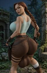 1futa ai_generated backsack balls boosty boosty_username breasts brown_eyes brown_hair bulge dickgirl futanari futornyx huge_breasts intersex lara_croft lara_croft_(classic) large_breasts solo thick_thighs tomb_raider tomb_raider_(classic) twitter_username wide_hips