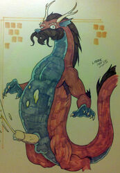 2008 anthro balls beard chinese_dragon cum dragon eastern_dragon erection khzhak l_frank male male_only penis scalie solo_male