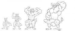 animal_ear animal_penis anthro anthro_only black_and_white canine chief_bogo clothing disney erection fox fox_ears fox_tail furry furry_ears furry_only furry_tail horn horns huge_cock littlewolf112 male_only muscle_growth muscles muscular nick_wilde nipples penis sequence transformation uncolored white_background zootopia