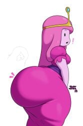 1girls adventure_time ass ass_in_dress big_ass blush bottom_heavy bottom_heavy_female breasts bubble_butt cartoon_network dumptruck_ass dumptruck_butt fat_ass female female_only fully_clothed gigantic_ass huge_ass jutsapostion marceline pink_hair pink_skin princess_bubblegum side_ass side_view sideass tagme