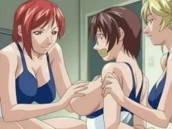 00s 2005 3girls animated anime_screenshot arms_behind_back ass bare_shoulders barefoot between_breasts bible_black bible_black_only blinking blonde_hair blue_eyes blush bondage bouncing_breasts bound breasts brown_eyes brown_hair changing_room closed_eyes clothing_aside collarbone covered_erect_nipples cutting_clothes embarrassed female female_pubic_hair fingering gag gagged glasses groin groping groping_breast hentai_series improvised_gag indoors knees_up knife kobayashi_shinobu large_breasts lying mikimoto multiple_girls nipple_stimulation nipple_tweak nipples nonogusa_miyuki on_floor one-piece_swimsuit open_clothes open_swimsuit pubic_hair pussy qvga red_hair school school_swimsuit shiny_skin short_hair solo_focus sound spread_legs swimsuit swimsuit_aside tagme tape tape_gag torn_clothes twintails uncensored undressing video