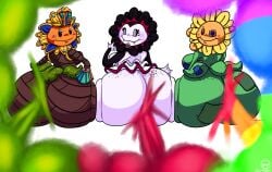 1girls 2025 anthro anthrofied ass big_butt biped black_freckles black_petals blue_petals bottomwear breasts brown_body butt_focus butt_squish button_(fastener) button_eyes clothing electronic_arts elemental_creature eye_patch eyelashes eyewear fangs fart fart_cloud fart_fetish farting female flora_fauna flower flower_creature flower_girl freckled_butt freckles garden_warfare gem green_body green_fart_cloud group hamb0ne hand_fan hi_res huge_butt hyper hyper_butt leaf leaf_arms looking_at_viewer looking_back looking_back_at_viewer pearl_(gem) plant plant_girl plant_humanoid plantie plants_vs._zombies plants_vs_zombies plushie popcap_games pussy rainbow_fart_cloud red_fart_cloud simple_background skirt squish stitch_(sewing) stuffy_flower_(pvz) stuffy_sunflower sun_pharaoh sun_pharaoh_(pvz) sunflower sunflower_(pvz) teeth thathambone trio uraeus vampire vampire_sunflower vampire_sunflower_(pvz) white_background white_body yellow_petals