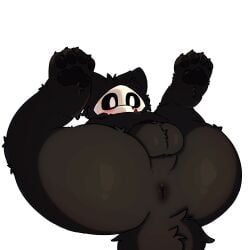 absurd_res anthro anus anus_focus ass balls black_body black_fur blush changed_(video_game) fur genitals hi_res k0_bemy male male_focus male_only mask paws presenting presenting_ass presenting_asshole presenting_booty presenting_bootyhole presenting_butt presenting_butthole presenting_hindquarters puro_(changed) solo tail