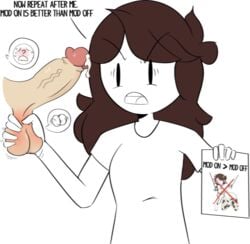 1girls angry ball_squeeze ballbusting ballbusting_orgasm balls breasts cbt clothed clothing cow_print female female_focus femdom jaiden jaiden_animations penis solo_focus squeezing_testicles tamakeri youtube youtuber