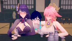 1boy 2025 2girls 3d ahegao big_breasts bigger_female blue_eyes blue_hair breasts breasts_grab female femboy femboy_on_female femboy_penetrating femboydom femsub genshin_impact guuji_yae horny human human_dominating human_dominating_humanoid humanoid inorfer6 koikatsu long_video longer_than_30_seconds longer_than_one_minute male maledom mating_press mature mihoyo multiple_positions otoko_no_ko pervert_male pink_hair position pronebone purple_hair raiden_shogun sex shorter_than_two_minutes tagme ugoira venti_(genshin_impact) video yae_miko younger_penetrating_older