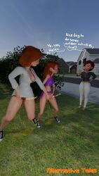 3girls ann_possible crossover disney disney_channel female female_only helen_parr kim_possible kimberly_ann_possible multiple_girls outdoors outside peeing peeing_in_mouth peeing_in_public peeing_on_another peeing_self peeing_together public_exposure public_nudity shame shitty_tagging source_removed the_incredibles