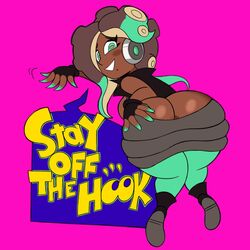 anus ass big_ass big_breasts big_butt boots bottom_heavy breasts bubble_butt cam_(artist) dark-skinned_female female female_only green_eyes jacket looking_at_viewer looking_back marina_(splatoon) marine mole mole_under_mouth mollusk mollusk_humanoid nintendo octoling solo splatoon splatoon_2 tentacle_hair thick_ass thick_legs thick_thighs