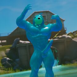 1boy 3d abs aj_racer95 balls epic_games erect_penis erection flexing fortnite goo looking_up male male_only muscle muscles muscular muscular_male pecs penis penis_out praise rippley slime sludge slurp_(fortnite) solo tagme