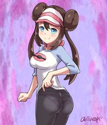 artsheops ass ass_focus big_ass black_legwear fully_clothed human panties panties_under_pantyhose pantyhose pokemon rosa_(pokemon) thighs