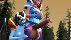 1futa 1girls 3d animal_genitalia animal_penis animated ball_fondling balls bleeding_mascara coot27 crystal_maiden dickgirl dota_2 erection futanari horsecock huge_balls huge_cock huge_testicles intersex nipple_piercing no_sound penis piercing queen_of_pain source_filmmaker testicles video