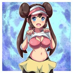 artsheops big_breasts bra colored human human_only pokemon pokemon_bw2 rosa_(pokemon) twintails