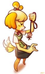 2019 animal_crossing anthro canine color commission dialogue doubutsu_no_mori femdom giantess highres isabelle_(animal_crossing) larger_female leash macro malesub micro micro_on_macro miniboy nintendo panties pulling_panties punishment pussy seductive_smile shizue_(doubutsu_no_mori) size_difference size_play skirt small_breasts smaller_male spitty sweat tagme tail tailwag text_box villager_(animal_crossing) wagging