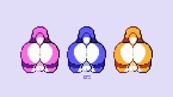 2019 ass backsack balls blue_body blue_butt blue_fur blue_tail canid canine digital_media_(artwork) dipstick_tail fur hi_res male mammal multicolored_tail ollie_jamie pink_body pink_fur pink_tail pixel_art simple_background white_body white_fur yellow_body yellow_butt yellow_fur yellow_tail