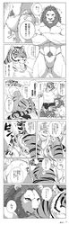 abs absurd_res anthro anthro_on_anthro asian_clothing balls barazoku biceps biped bottomwear briefs bulge clothed clothing comic dialogue duo east_asian_clothing felid front_view fundoshi fur giraffe_(artist) grinding hi_res japanese_clothing japanese_text lion male male/male mammal monochrome muscular muscular_male pantherine pants pants_down pants_pull partially_clothed pecs speech_bubble striped_body striped_fur stripes text tiger translation_request tuft underwear underwear_down underwear_pull