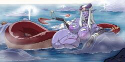 1girls alice_(mon-musu_quest!) alipheese_fateburn_xvi belly big_belly breasts female female_focus female_only lamia mon-musu_quest! monster_girl monster_girl_quest naga nipples vore