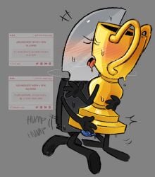 ambiguous_penetration artist_request blush french_kiss gay gay_sex inanimate_insanity kissing knife_(ii) male male_only object_shows penetration tentacle tentacle_penis trophy_(ii) yaoi
