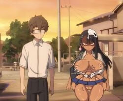 hayase_nagatoro huge_ass huge_breasts nipple_piercing please_don't_bully_me,_nagatoro used_condoms useless_clothing